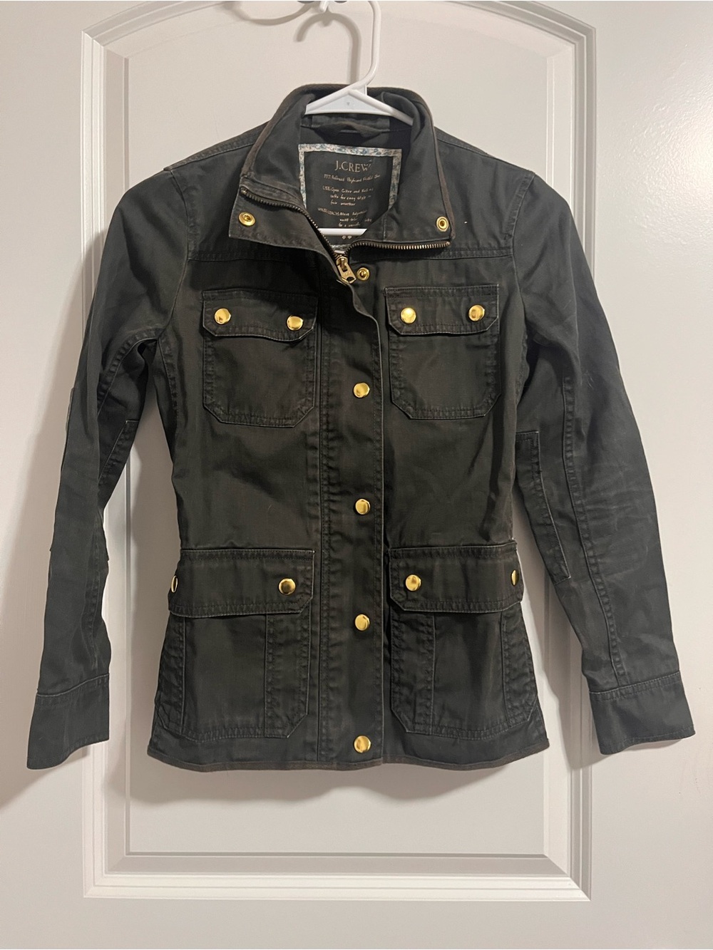 J. Crew Black Utility Jacket with Gold Buttons